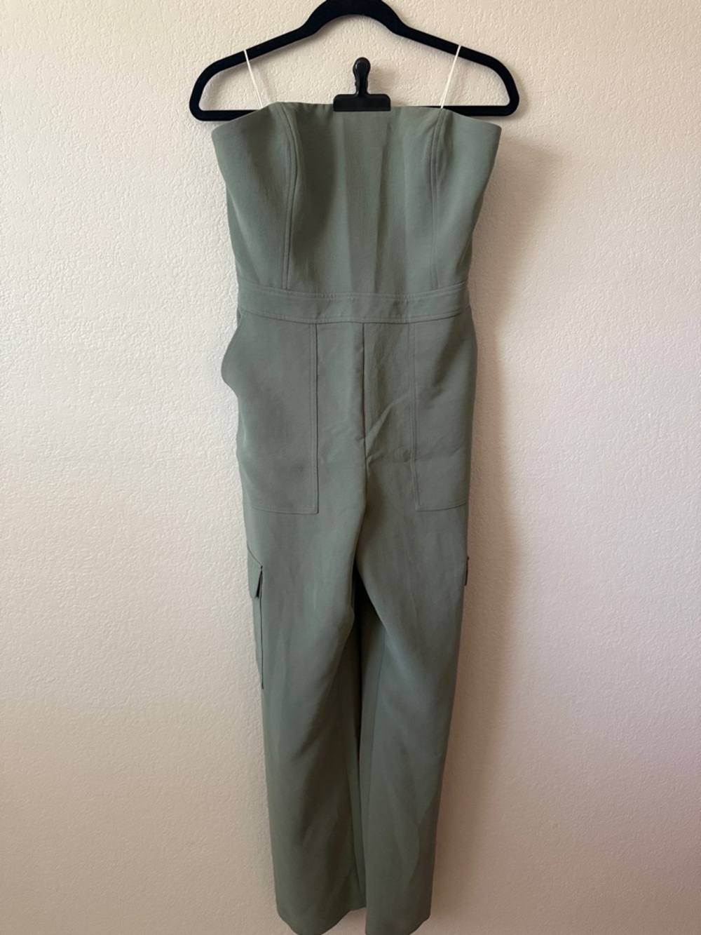 Aritzia CORDIAL CREPETTE Strapless Olive Jumpsuit - Picture 5 of 5